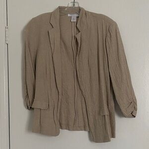 Casual Beige Linen Blazer Jacket
